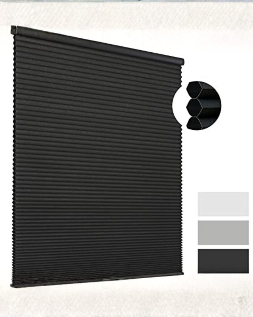 Joydeco cordless cellular shade with honeycomb insulation design and neutral color options