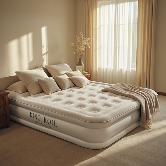 best air mattress for guest room in a cozy beige bedroom