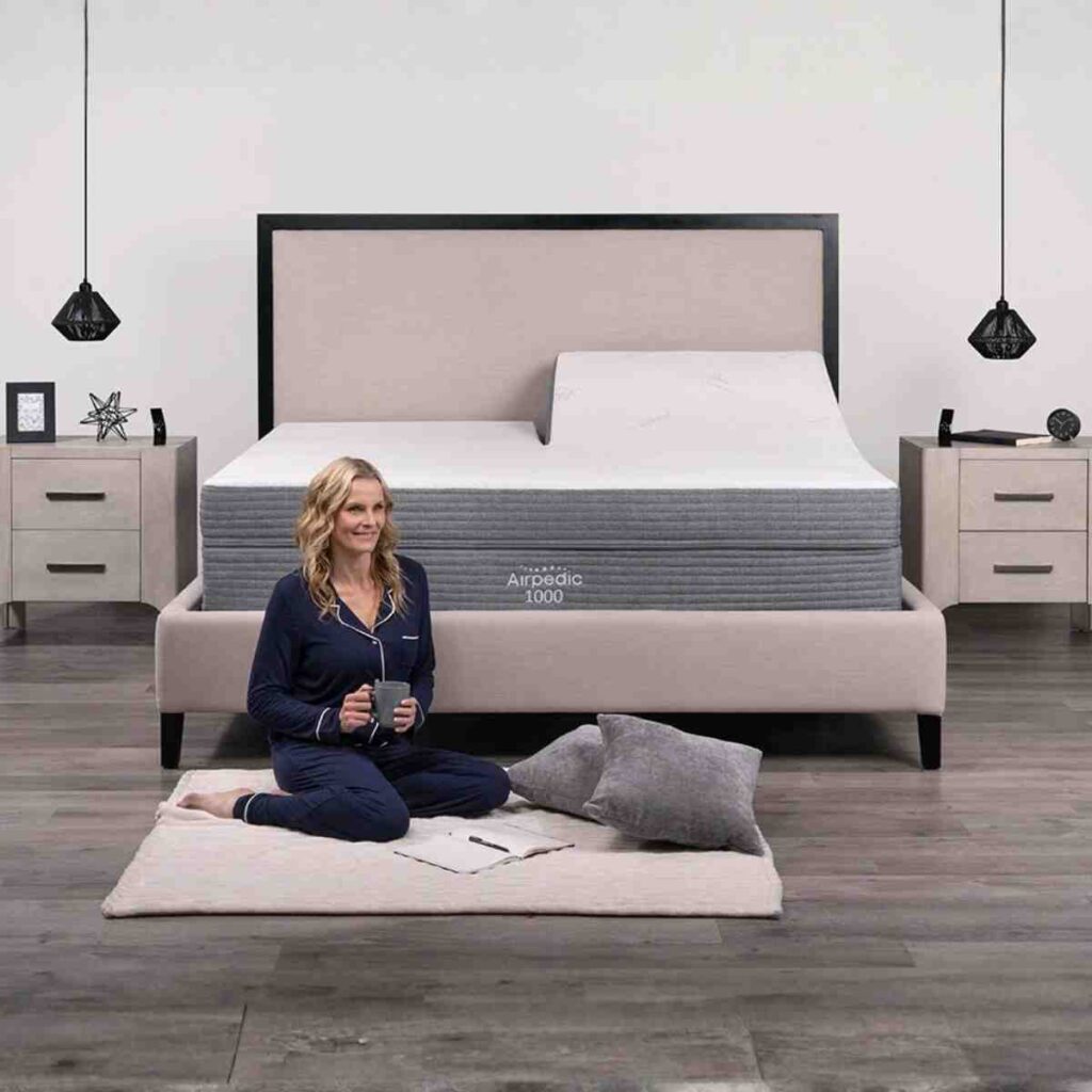 Airpedic 1000 series 14-inch luxury plush mattress featuring 4 comfort layers and multi-zone lumbar adjustment.