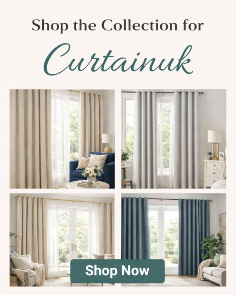Best curtains by CurtainUK featuring modern blackout, sheer, and neutral living room and bedroom styles.