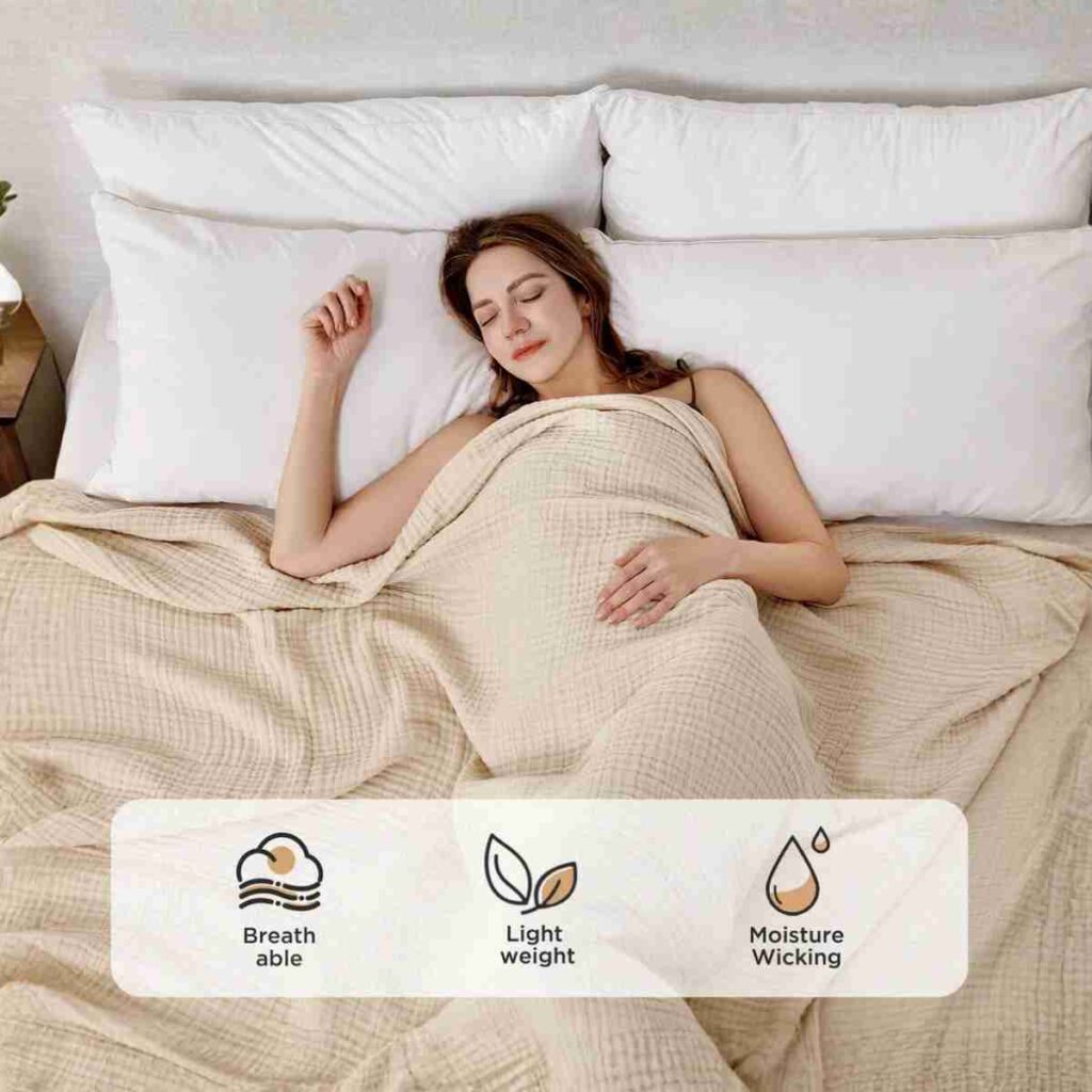 Shop Joydeco Cream Muslin Throw Joydeco 100% Cotton Muslin Throw Blanket in cream for a cozy home and lifestyle.