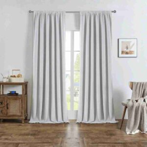 Joydeco custom Ivory White velvet curtains in a bright, modern nursery. Cozy Home and Lifestyle