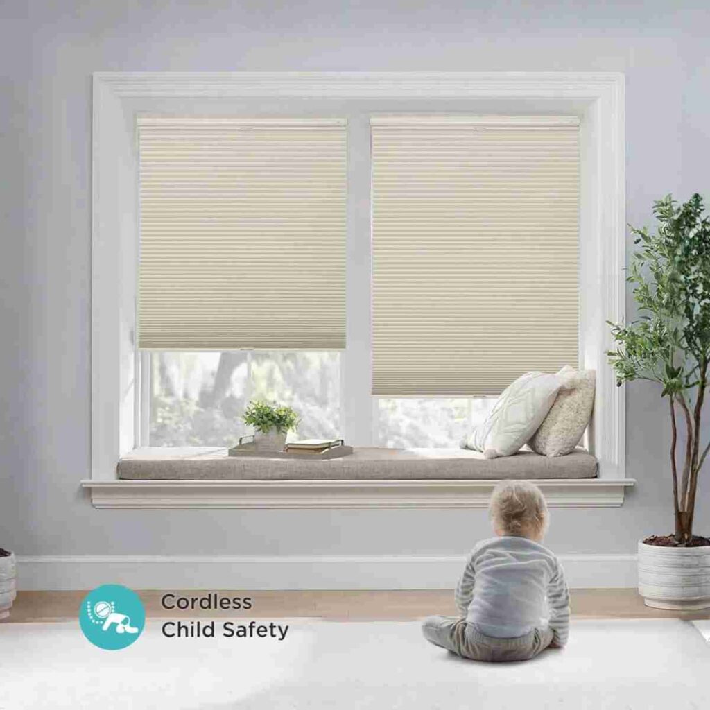 Buy Joydeco No-Drill Honeycomb Shades Joydeco no-drill honeycomb cordless blackout blinds with top down bottom up feature.