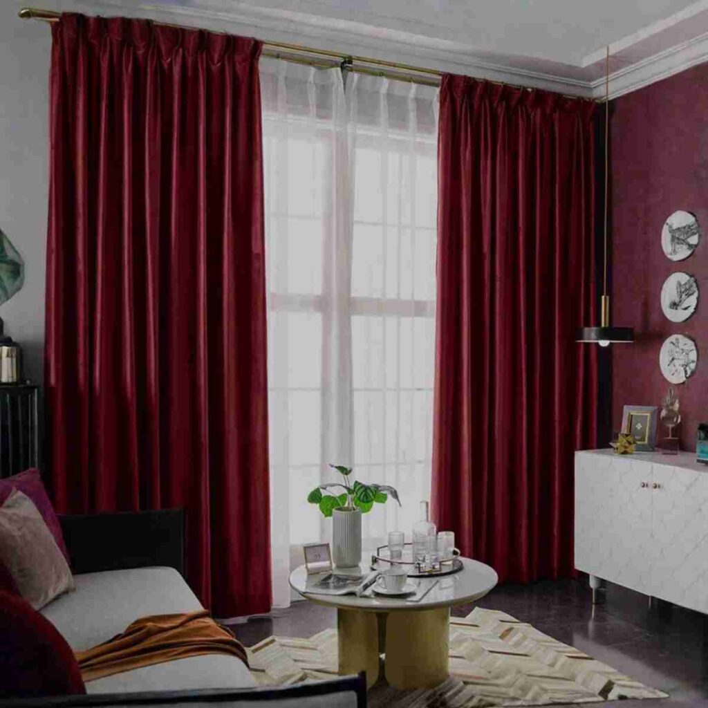 Luxury burgundy velvet blackout curtains with rich dramatic tone burgundy velvet blackout curtains rich dark red elegant luxury drapes