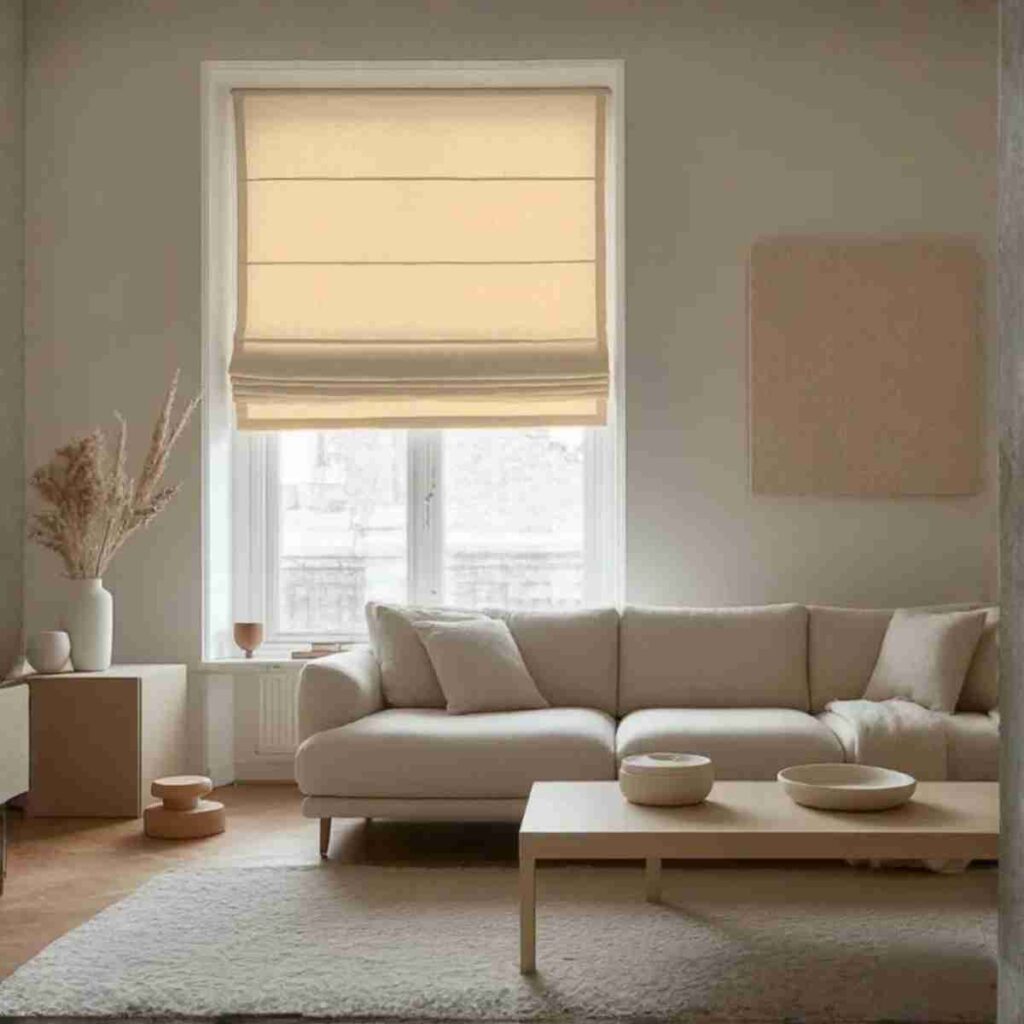 Dark Beige semi blackout roman shades with balanced light control dark beige semi blackout roman shades linen soft light control window shade