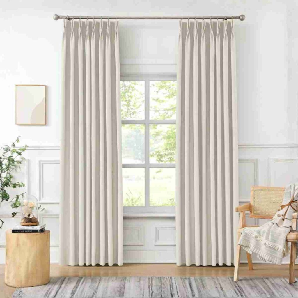 Floral white linen blackout curtains for bright elegant rooms floral white linen blackout curtains soft textured elegant window drapes