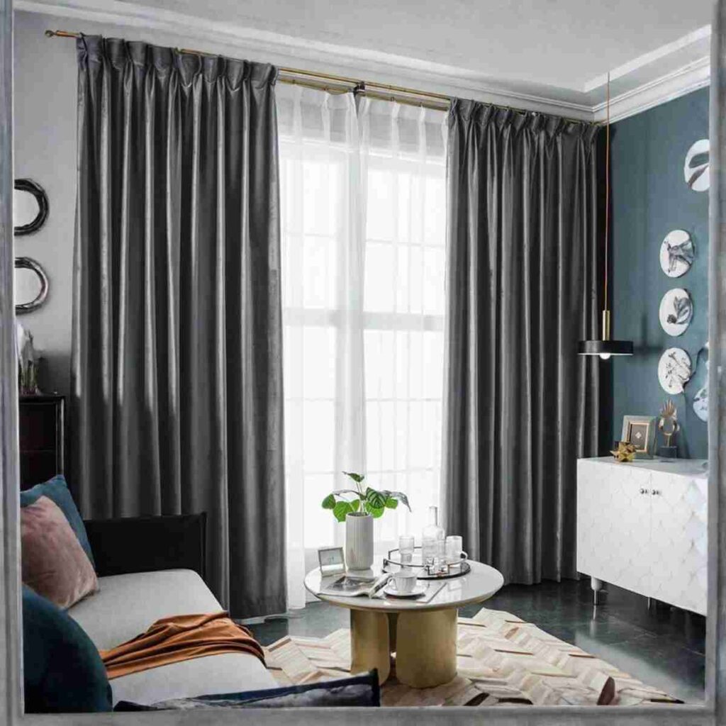 Classic gray velvet blackout curtains for modern interiors gray velvet blackout curtains modern elegant soft textured window drapes
