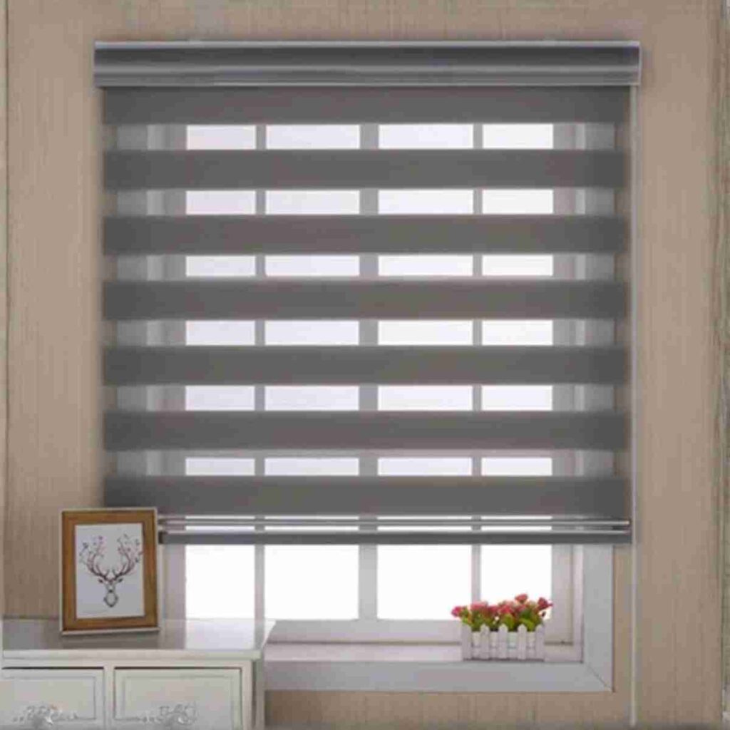 Gray zebra day night shades dual layer light control design gray zebra shades dual layer day night light control modern window blinds