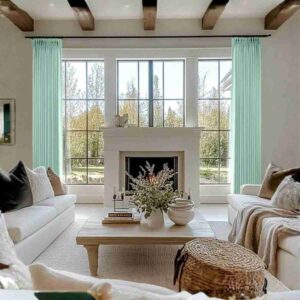 livia linen pleated curtains mint whisper soft pastel green elegant drapes