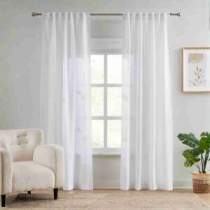 white custom semi sheer curtains elegant soft flowing window panels
