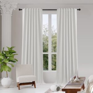Joydeco functional room display focusing on custom linen curtains ivory arranged over a minimalistic layout.