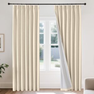 Polished contemporary window layout displaying how an integrated bleached sand linen curtains installation delivers immediate shade control.