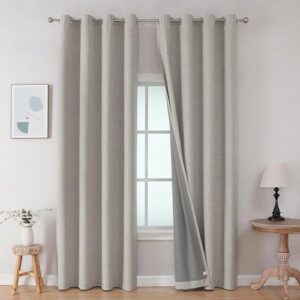 Joydeco functional home product display showcasing a durable greyish white thermal curtains installed over a clean layout.