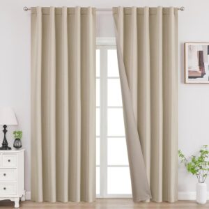 Polished contemporary floor space highlighting a gorgeous light beige bedroom curtains running along a high-traffic hallway entryway.