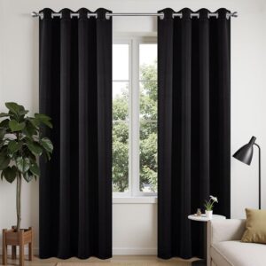 Close-up macro view focusing on the fine hardware craftsmanship and smooth metallic profile of a durable black thermal drapes.
