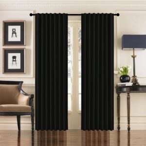 Joydeco heavy-duty fabric window treatment presenting elegant thermal curtain black styling in a modern space.