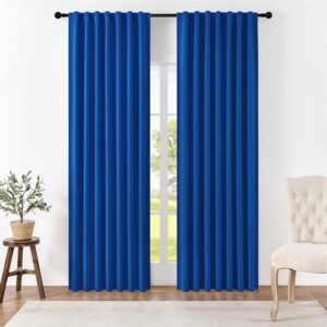 Joydeco heavy-duty fabric window treatment presenting elegant thermal curtains royal blue styling in a modern space.