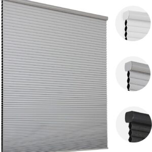 Sleek tool-free window decoration presenting the clean horizontal profile of a specialized cellular blackout shades gray.