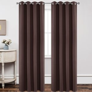 Modern apartment window arrangement showing how a custom blackout chocolate curtain provides excellent daily shade control.
