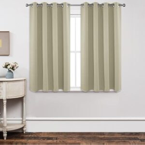 Sleek contemporary home office frame showcasing the smooth look of an integrated blackout light beige curtain.