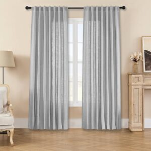 Close-up macro view focusing on the fine hardware craftsmanship and smooth metallic profile of a durable ebony grey linen curtain.