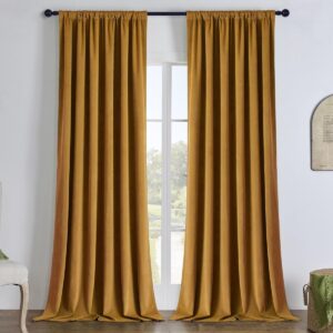 Polished contemporary floor space displaying a high-quality velvet blackout golden brown styled neatly along a hallway window.