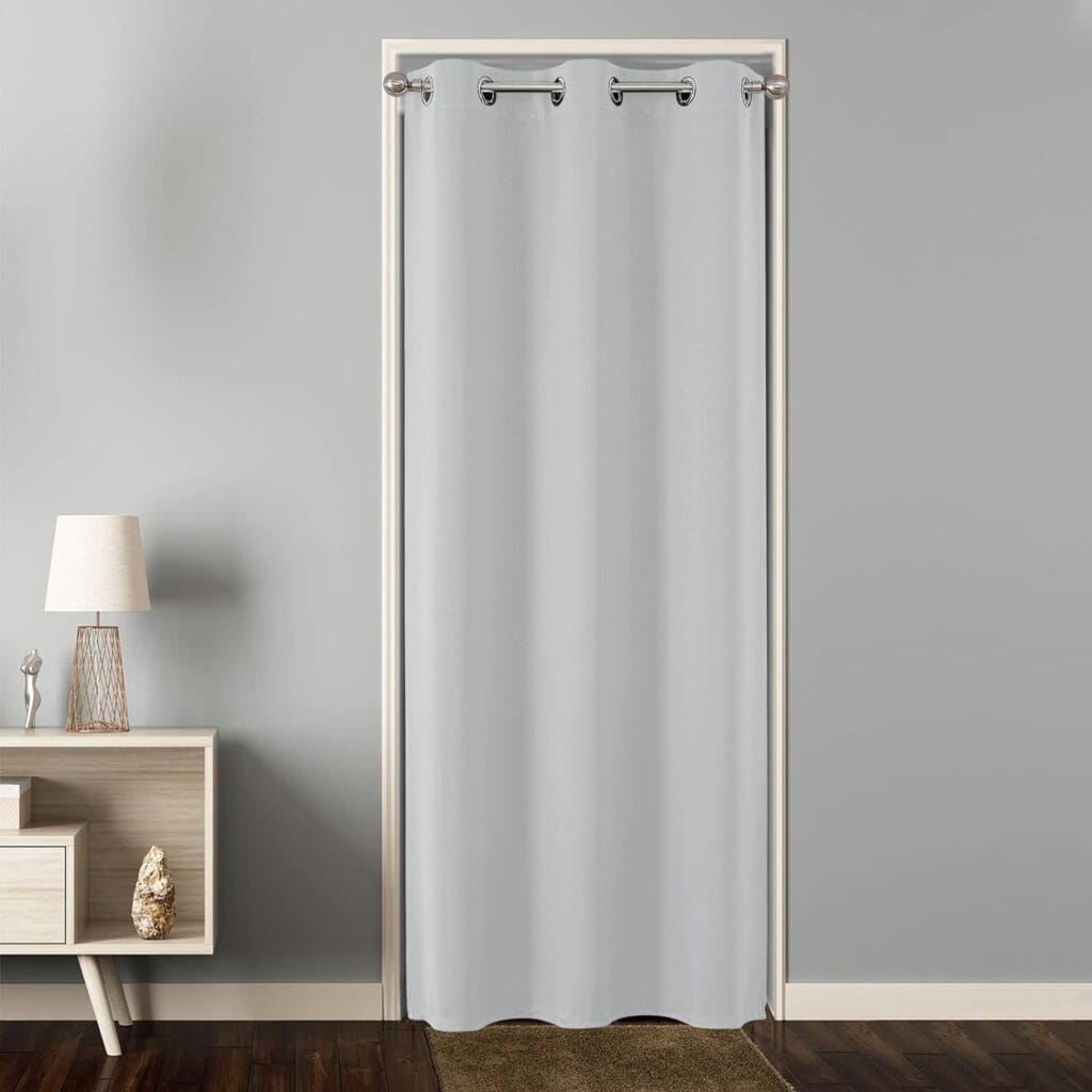 Joydeco functional home decor presentation showcasing curtains extra wide white in bright midday illumination.