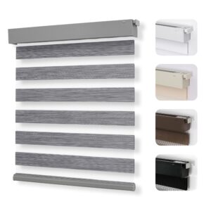 Zebra Shades 15 Polished contemporary window layout displaying how an integrated no drill zebra shades grey installation delivers immediate shade control.