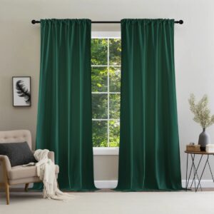 Joydeco heavy-duty fabric presentation highlighting velvet blackout dark green in a cozy living room.