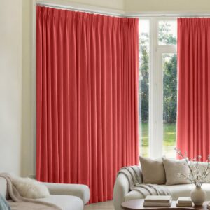 Sleek architectural space highlighting how an integrated blackout curtain red installation handles incoming reflections gracefully.