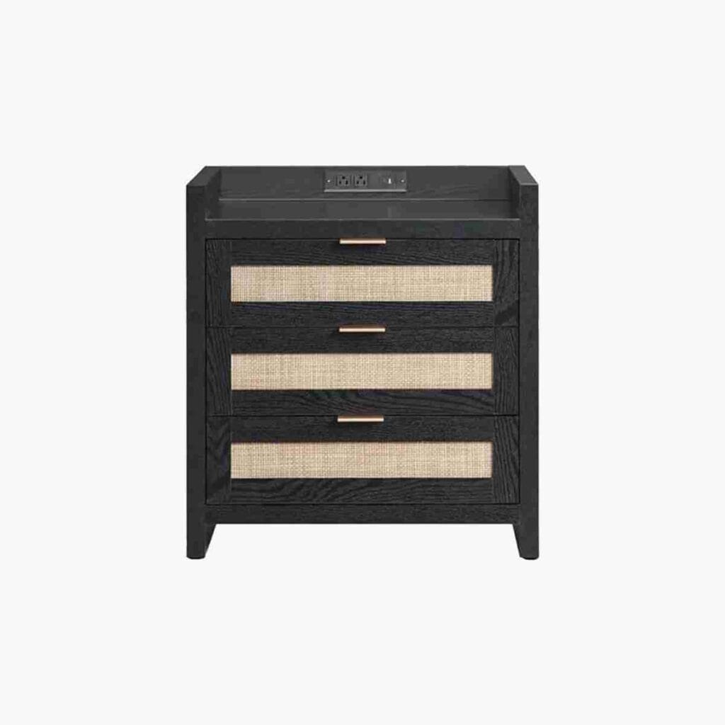 Bedroom Furniture 22 Sturdy black oak 3 drawer dresser from the Savanna collection.