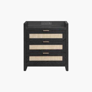 Sturdy black oak 3 drawer dresser from the Savanna collection.