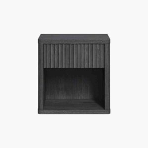 Modern dark grey nightstand with storage space from the Sicotas Cas line.