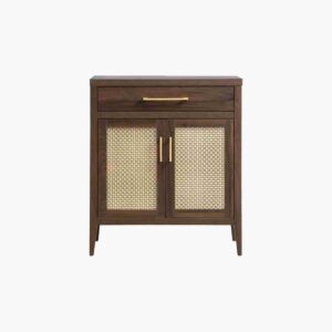 Dark espresso buffet cabinet with storage doors for a classic look.