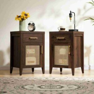 Vintage inspired espresso nightstand from the Sicotas Andy collection.