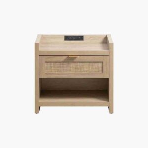 Compact light oak 1 drawer stand perfect for small bedside spaces.