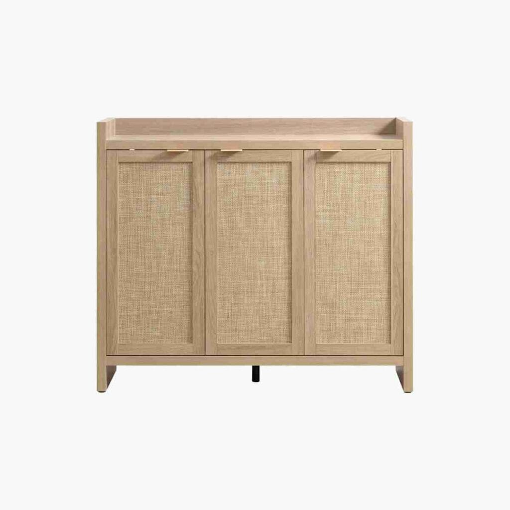 The Sicotas Collection 46 Sicotas Savanna 30 pair shoe cabinet in tall reclaimed wood design.