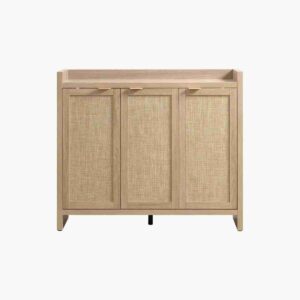 Sicotas Savanna 30 pair shoe cabinet in tall reclaimed wood design.