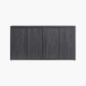 Large Sicotas Cas dark grey alder 4 door sideboard grey finish for sleek living room storage.