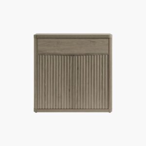 Compact Sicotas Cas grey alder sideboard drawer and door combination with clean wood grain lines.