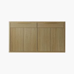 Mid-century modern Sicotas Cas natural oak sideboard with a stunning textured 4-door facade.