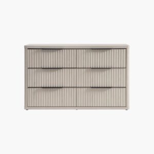 Spacious Sicotas Cas white alder 6 drawer dresser with a clean contemporary aesthetic for bedrooms.