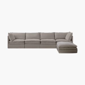 Modern Sicotas Eira cloud gray modular oversized sofa featuring a deep-seat sectional design.
