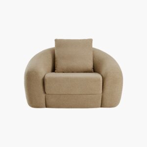 Cozy Sicotas Nimbus brown sofa chair featuring plush upholstery and a rounded contemporary silhouette.