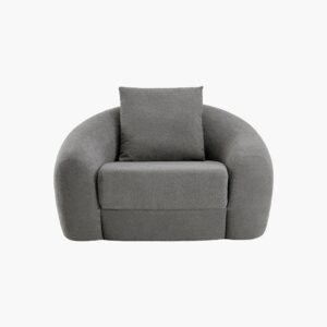 Contemporary Sicotas Nimbus dark grey sofa couch armchair providing compact stylish seating.