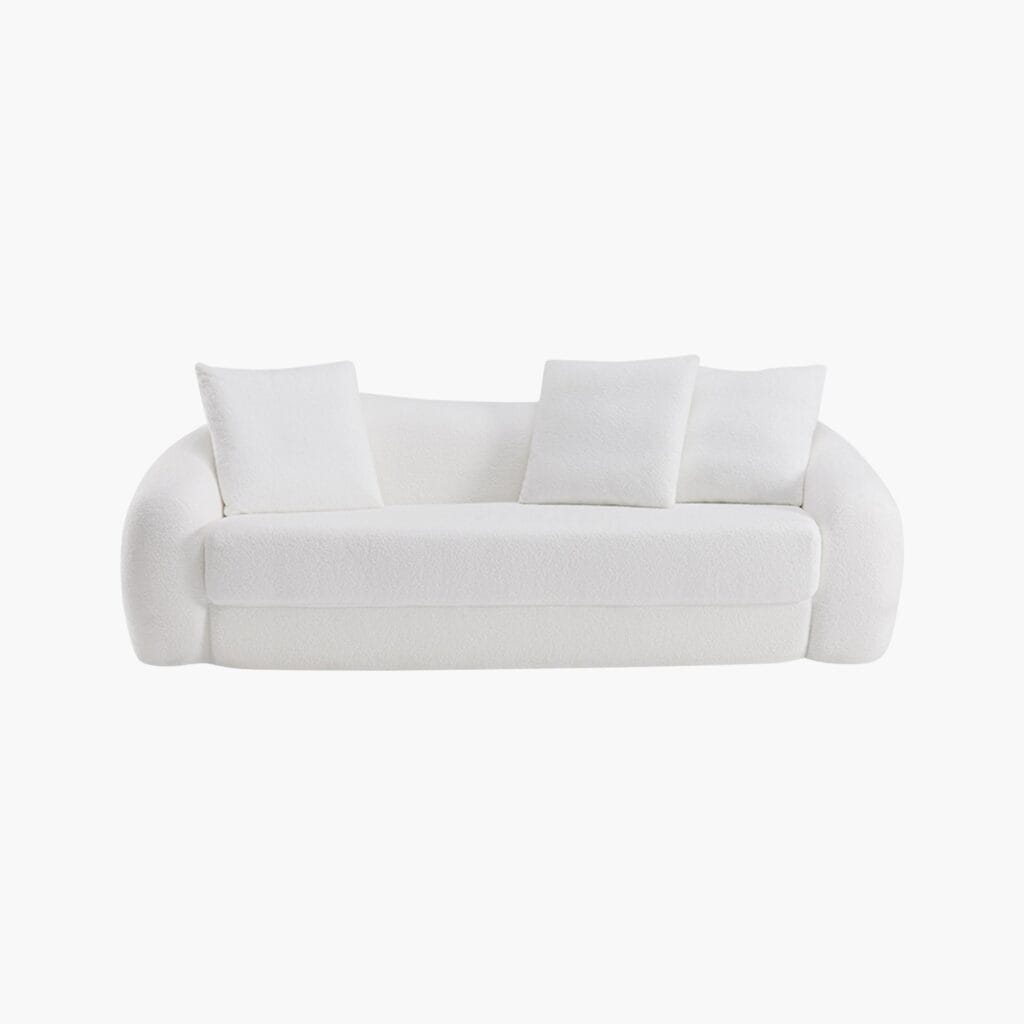 Elegant Sicotas Nimbus white 3 seater sofa couch showcasing a clean modern design and plush fabric.