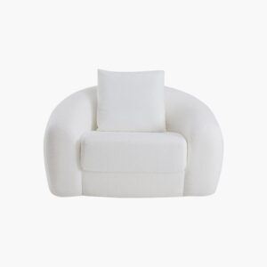 Comfortable Sicotas Nimbus white sofa couch single seater with thick cushions for living room relaxation.
