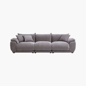 Comfortable Sicotas Noor warm gray 3 seater sectional couch with a deep-seat contemporary design.
