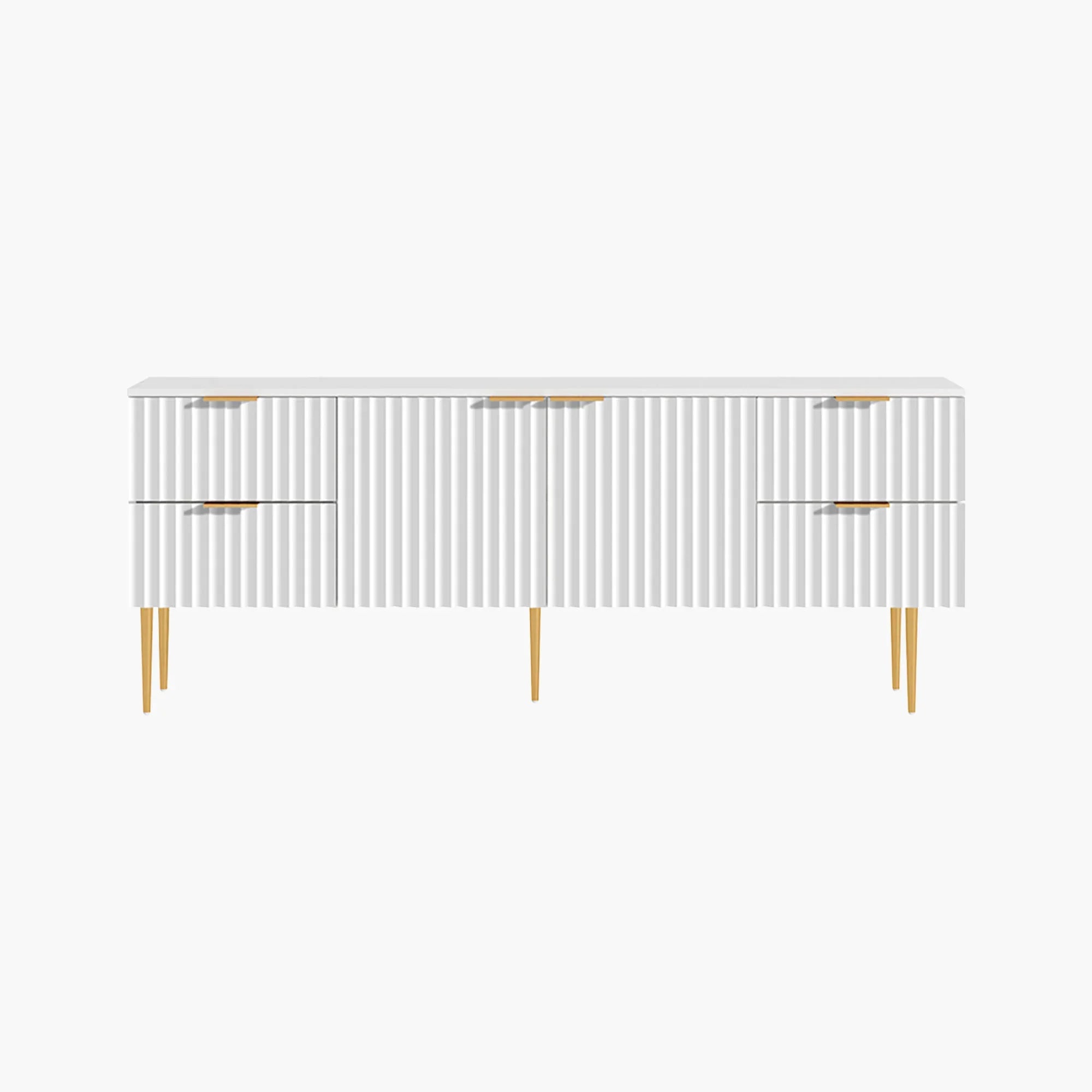 Sicotas Opus White Large-Capacity TV Stand 1 Modern Sicotas Opus white large storage tv stand featuring spacious cabinets for media organization.