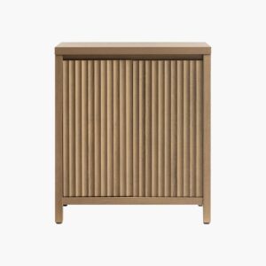 Sicotas Prelude caramel oak sideboard featuring a handsome slatted texture and generous storage doors.